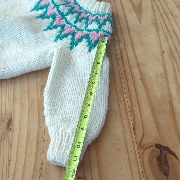 Hand knit toddler wool blend icelandic sweater 3-4 year old. - Picture 4 of 4